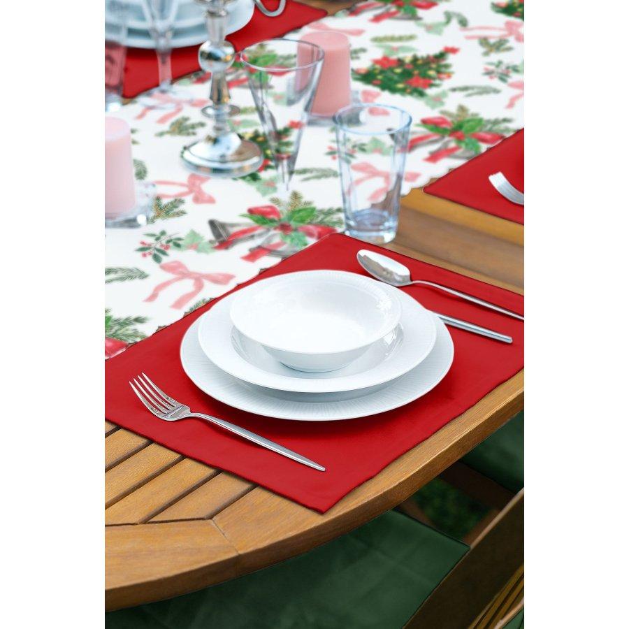 New Year Concept Christmas Tree Printed Runner and Placemat Set 5 Pieces / Placemat Table Mat Dining Table Mat Coaster