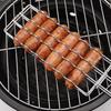 Outdoor Wooden Handle Hot Dog Barbecue Clip, Non Stick Ham Sausage Barbecue Net, Multifunctional Camping BBQ Tool