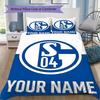 Biancheria da letto FC Schalke 04 con nome personalizzato, Set piumone Copripiumino Federa Regalo di compleanno per la casa(1 * copripiumino + 2 * federa, senza nucleo)_xia