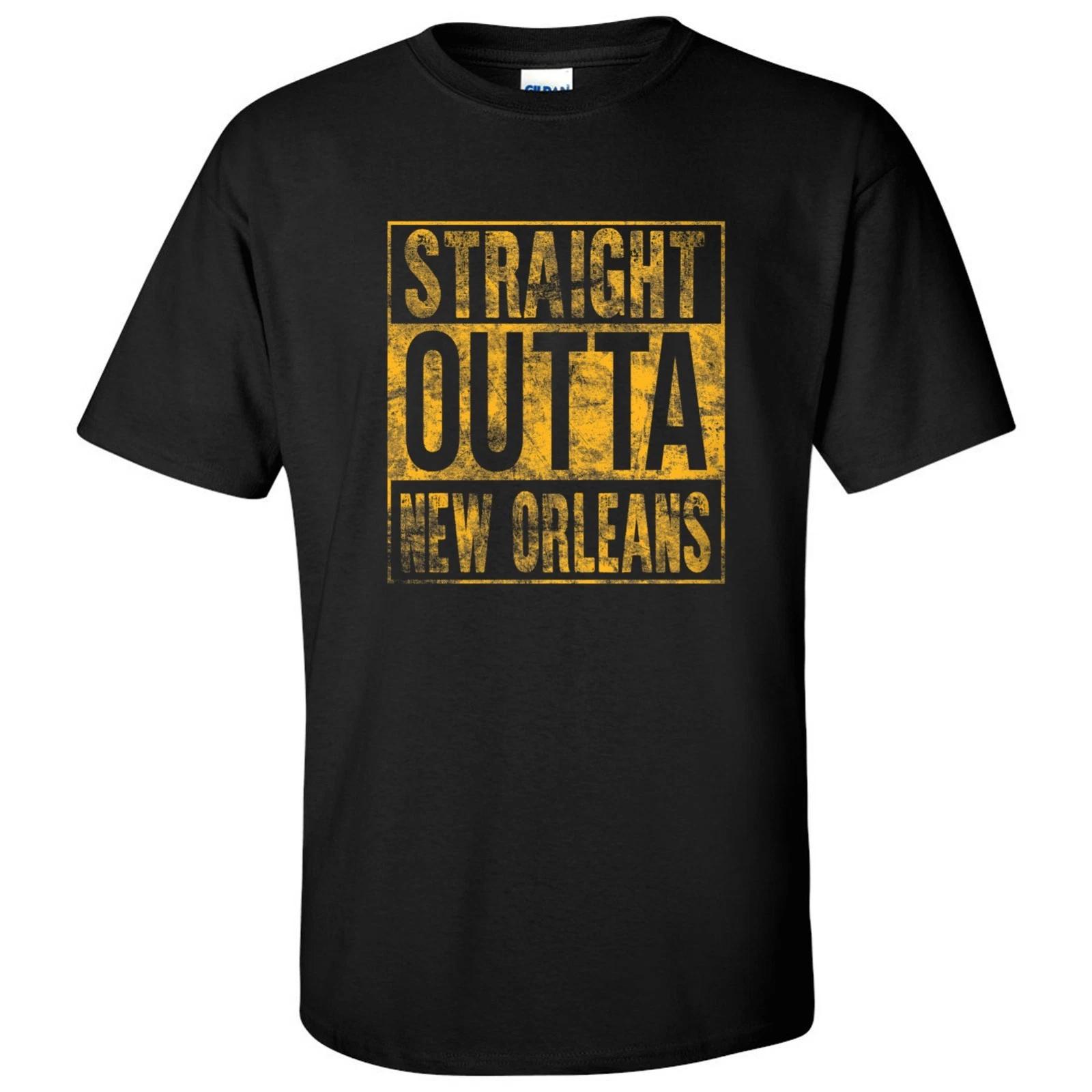 Straight Outta New Orleans - Hometown Pride T-Shirt - Black 2XL