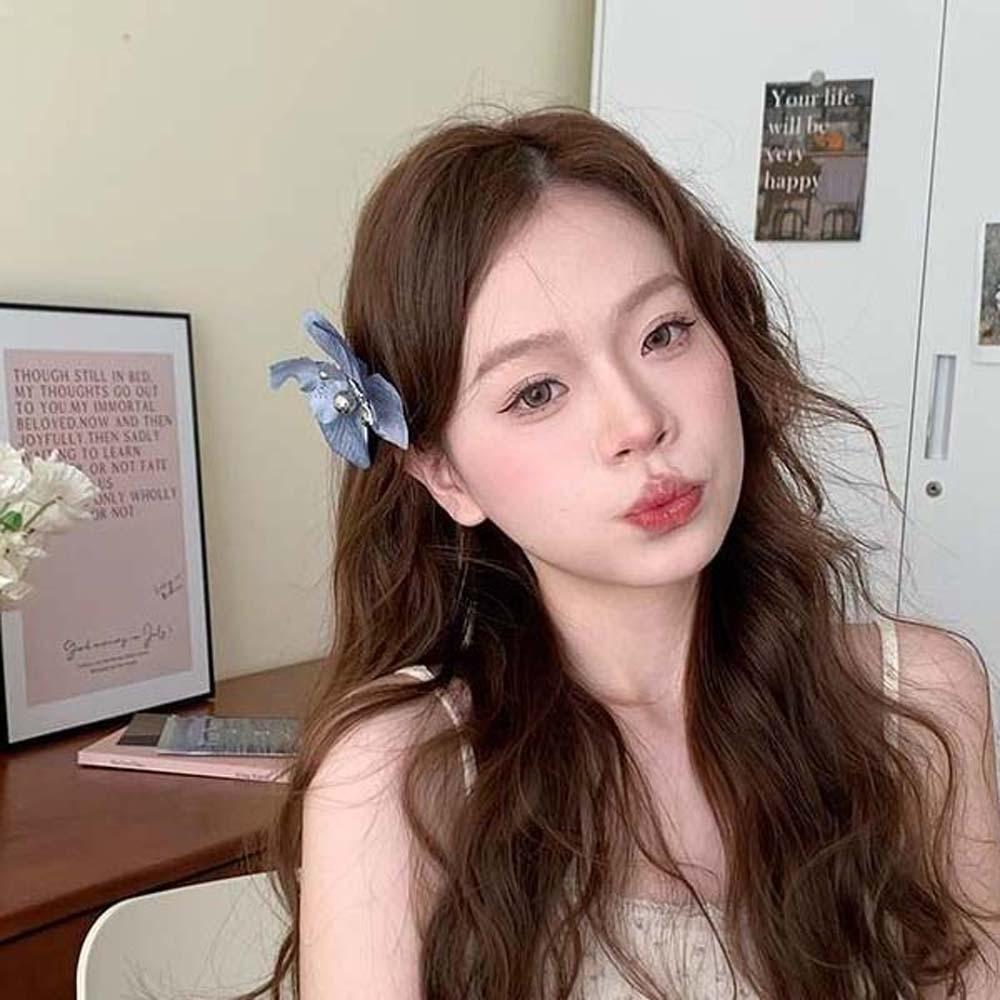 Denim Butterfly Orchid Hair Clip Cloth Girls Side Clip Cute Bohemian Style Hairpin  Daily
