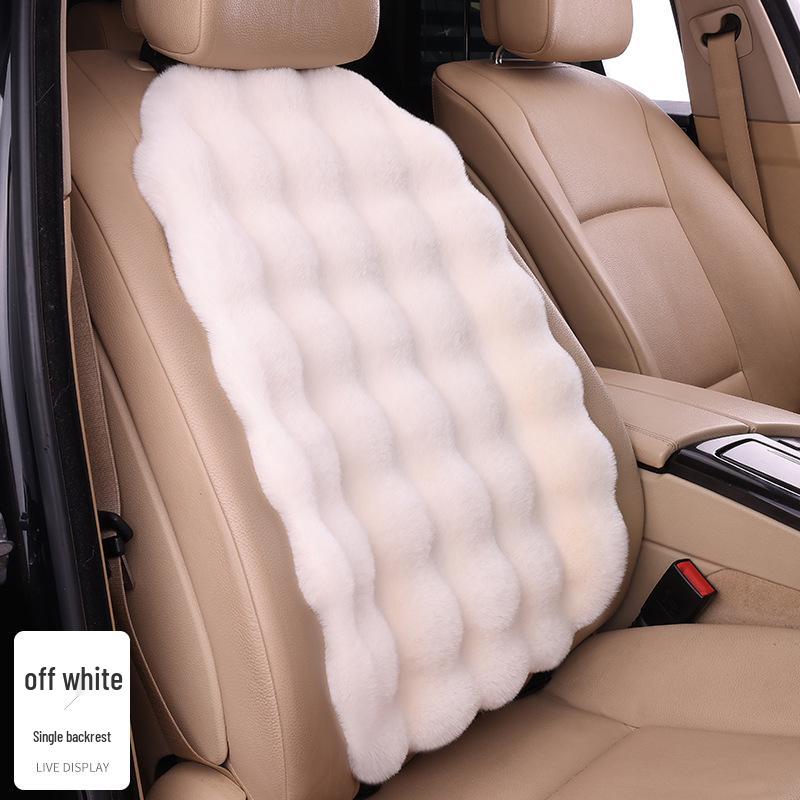 Universal Winter Car Seat Cushion Set - Thickened Fleece with Faux Rabbit Fur, Warm & Plush