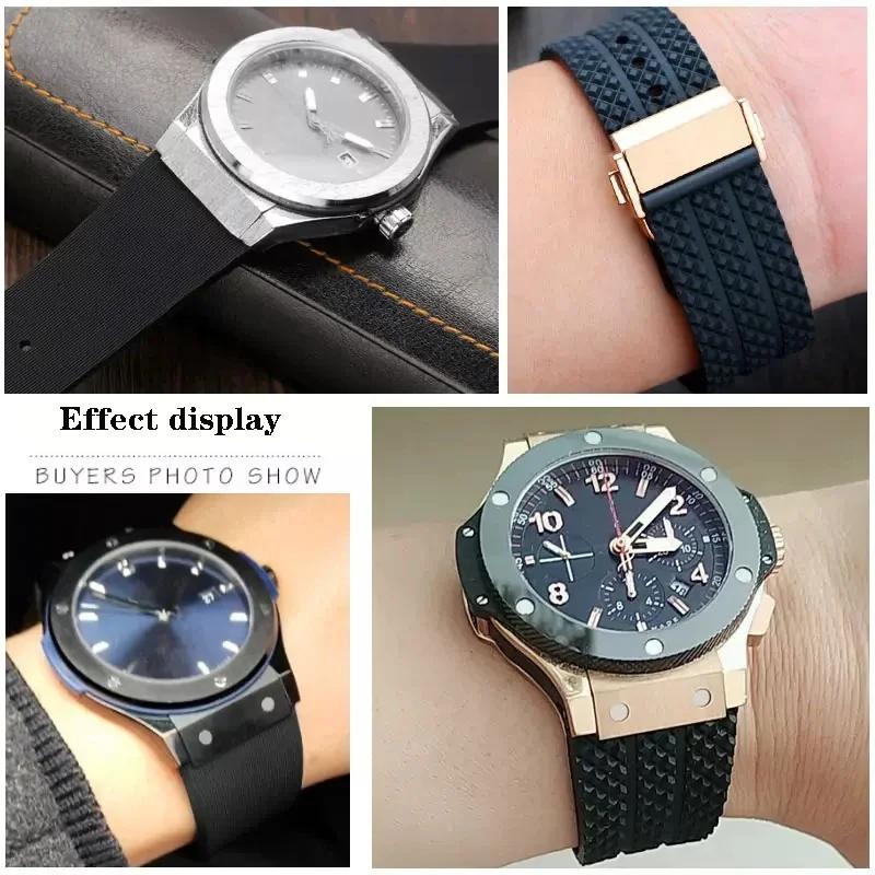Silicone Watch Band for HUBLOT Hengbao HB Yubo Classic Fusion Big Bang Waterproof Rubber Watch Band Convex Mouth 26 * 19mm