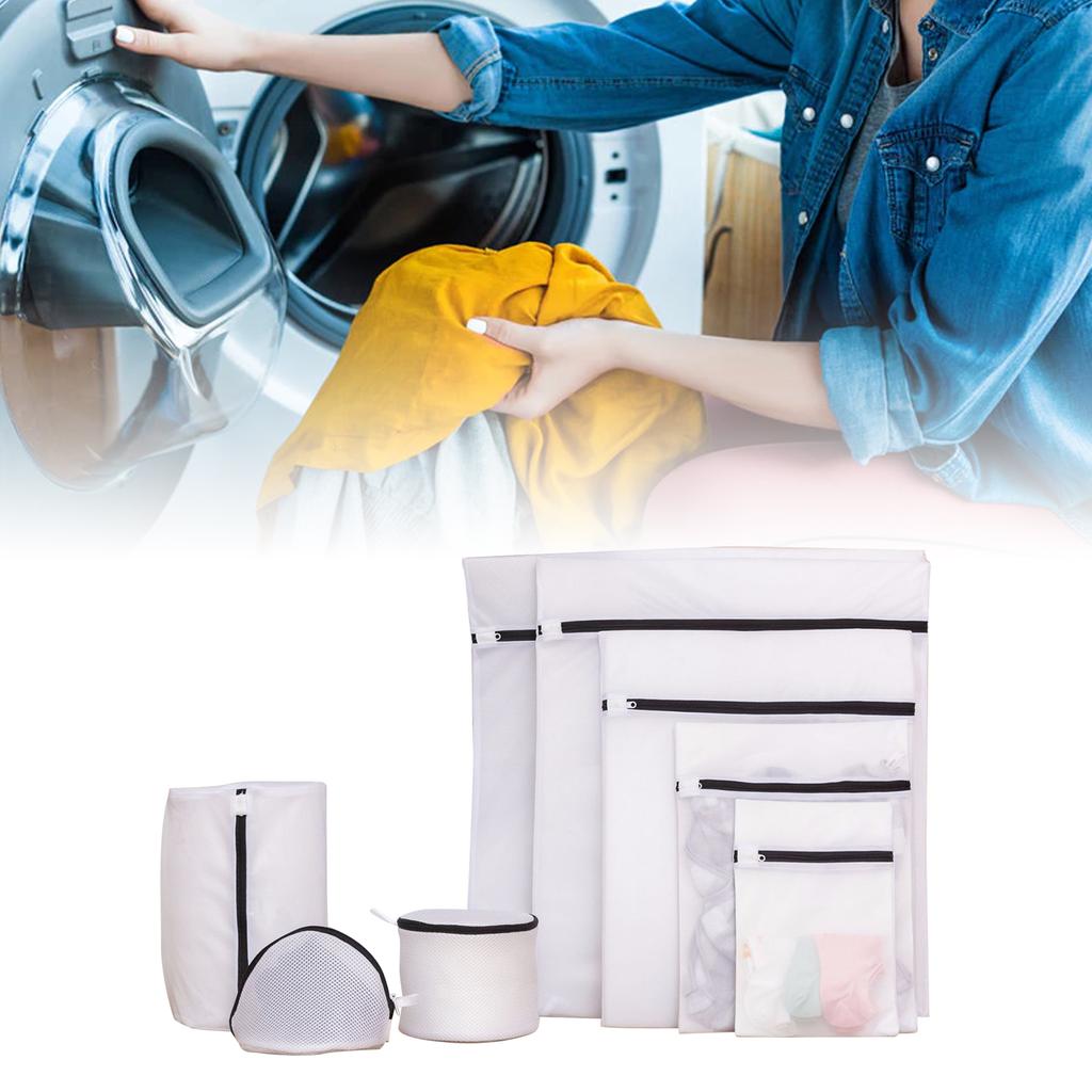 Set mit 8 Netz-Wäschebeuteln Waschmaschinen-Waschbeutel mit Reißverschluss für Unterwäsche Zuhause Hotel