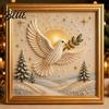 Christmas Gem Art DIY Faux Pearl Kit Winter Scene Painting Wall Decoration 3D Sparkling Animal Craft Kit for Adults Holiday Decor Supplies
