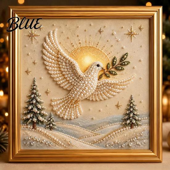 Christmas Gem Art DIY Faux Pearl Kit Winter Scene Painting Wall Decoration 3D Sparkling Animal Craft Kit for Adults Holiday Decor Supplies