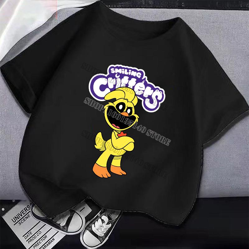 Smilings Critters Children T-shirt Clothing Cartoon Printing Boy Girl Tee Anime Summer Short Sleeved Clothes Cute Kids Top Decor