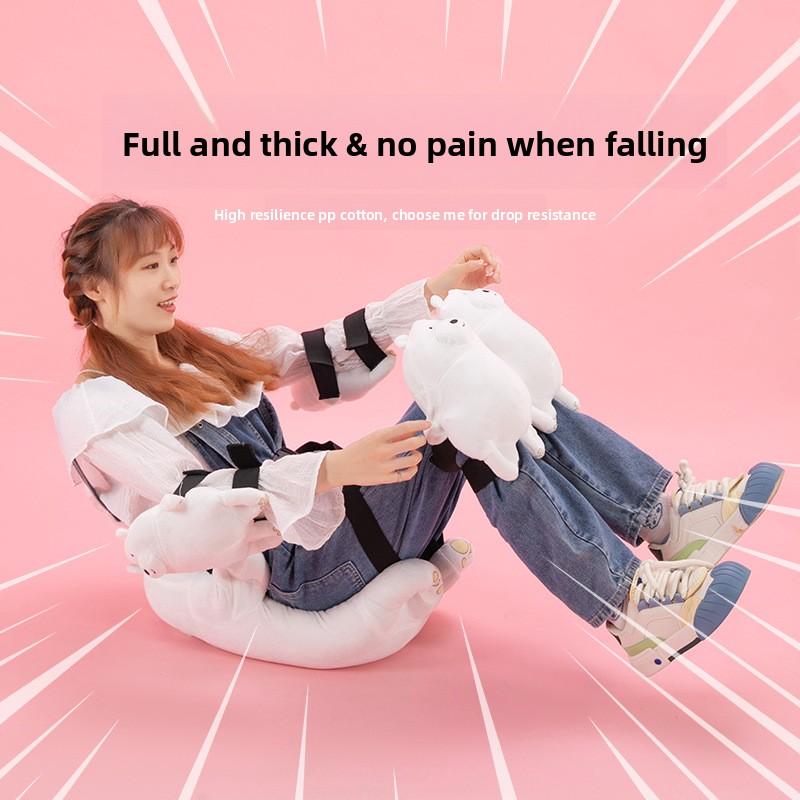 Zimní lyžařské ochranné vybavení Želva plyšová hračka Prdící polštář Měkké roztomilé hnědé medvídě Chrániče kolen Chránič kyčlí Lyžařská protipádová podložka