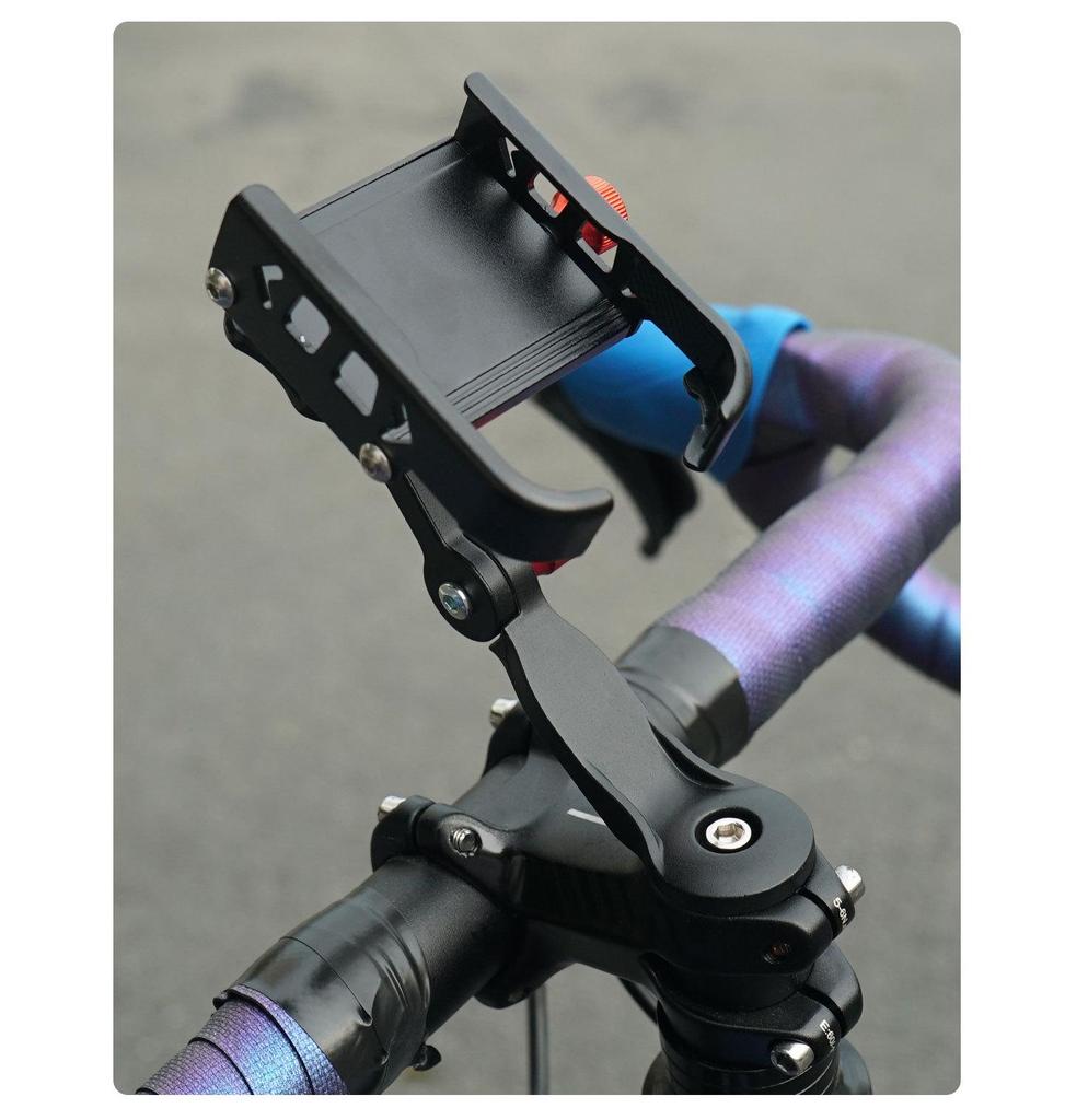 Aluminum Alloy 360° Rotating Shock-Absorbing Phone Holder for Road and Mountain Bikes