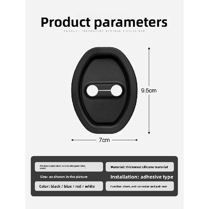 4 pcs Extendable Silicone Car Door Lock Covers Waterproof Rust-proof Protection For Dodge SRT Challenger Hellcat Ram Challenger