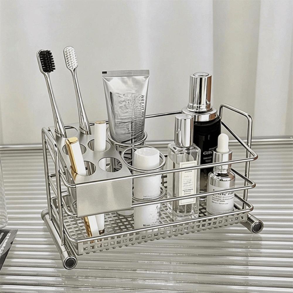 Rust Resistant Countertop Organizer Stainless Steel Toothpaste Stand Countertop