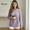 Sweatshirt with Front Pocket Women Leopard Print Hoodie, Oversized Drop Shoulder Hooded Pocket, Hoodie Long Sleeve Loose Casual Pullover Top