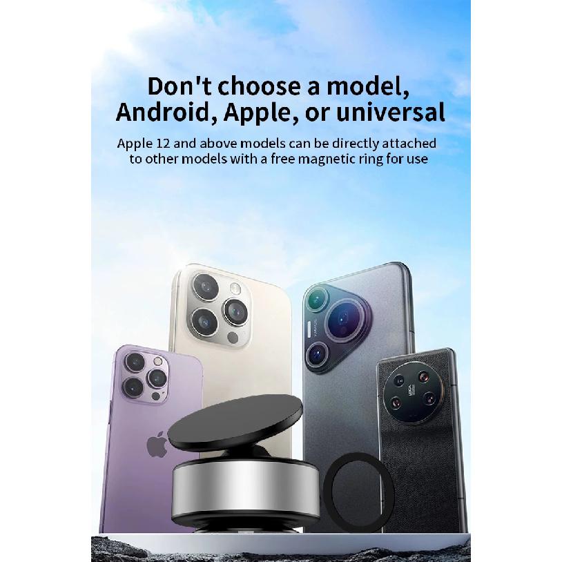 Car Mount Mobile Phone Holder Magnetic Black Technology Universal Adsorption Bracket for iPhone Samsung Vacuum Adsorption Stable