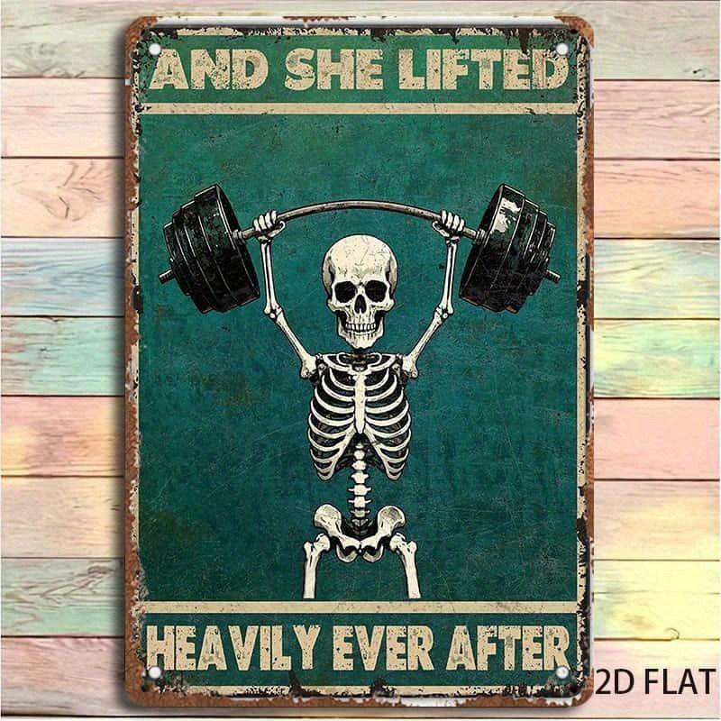 Fitness Motivation Metallblechschild Gewichtheben Fitness Poster Man Cave Garage Heimwanddekor 8x12 Zoll
