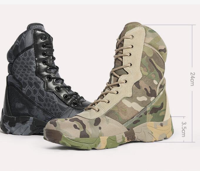 Winter with Pile Thickened Wear-resistant Hiking Boots Men's Combat Boots Camouflage Field Combat Cold Warm Tactical Boots D602