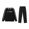 Li Ning Logo Letter Print Fashion Soft Loose Versatile Round Neck Pullover Casual Sports Suit Unisex Suit AWDU941-1-AKL03-1