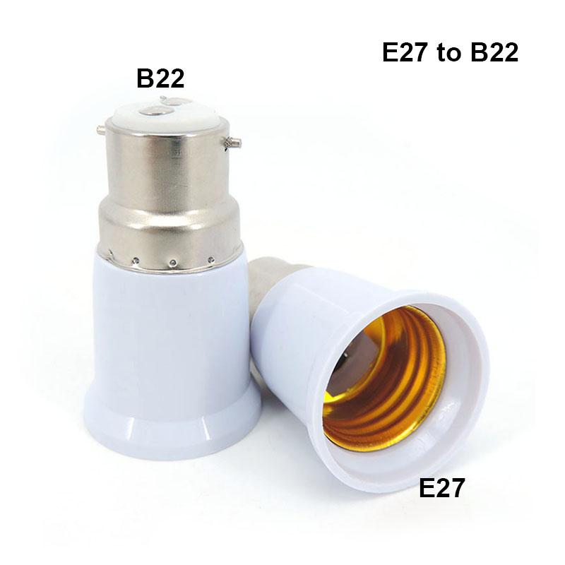 10pcs B22 To Screw E27 To B22 Lamp Base Socket Converter Light Bulb Adaptor Holder AC Power Adapter Lighting Parts