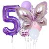 10pcs Purple Butterfly 40inch Number Balloon Set Large Colorful Butterfly Foil Ballon Baby Shower Birthday Party Christmas Decor