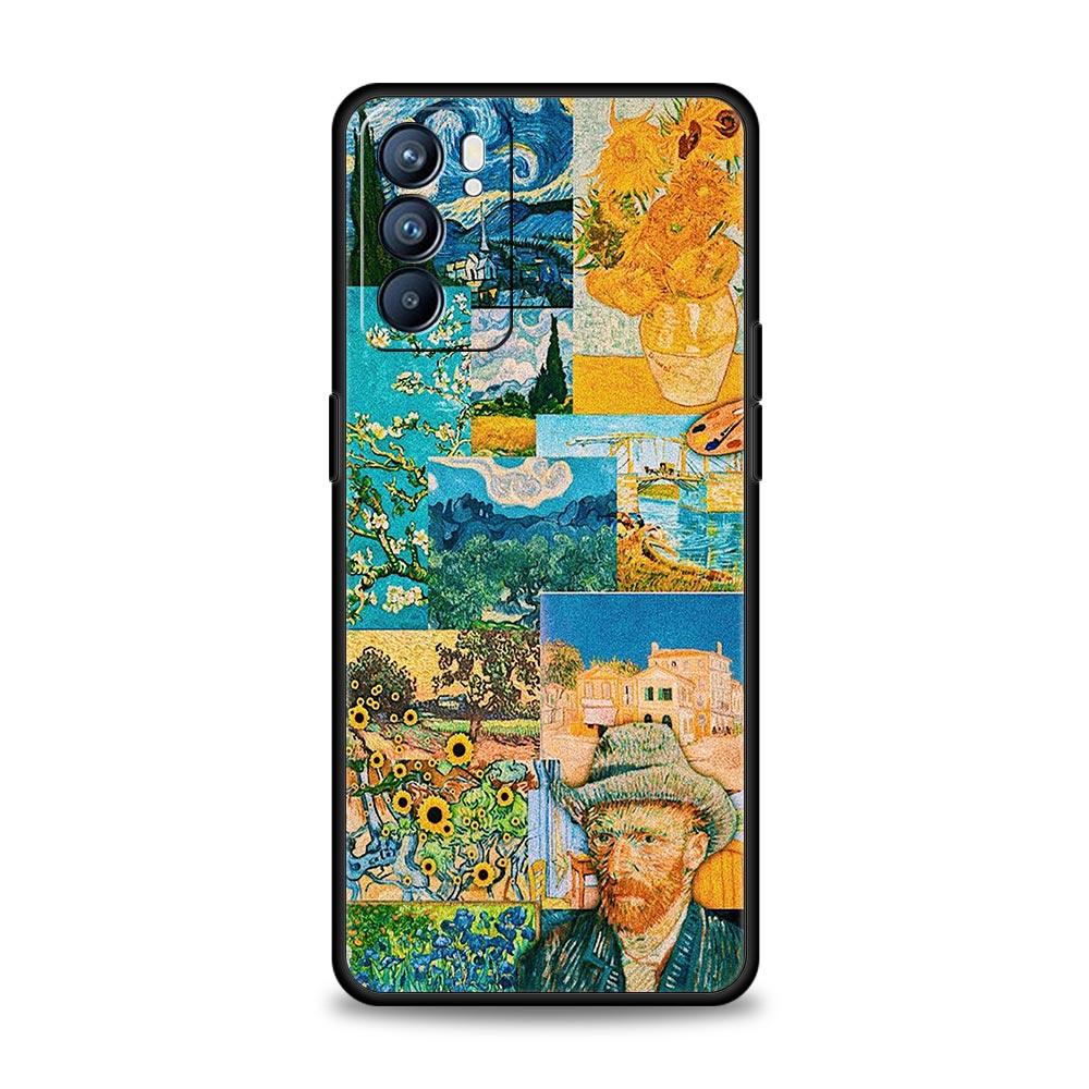 Starry sky van gogh art Phone Case For Oppo Reno8 Reno7 Reno6 Pro A54 5G Find X6 X5 A53 A52 A9 A15 A95 A17 A16 A74 A57 A31 Cover