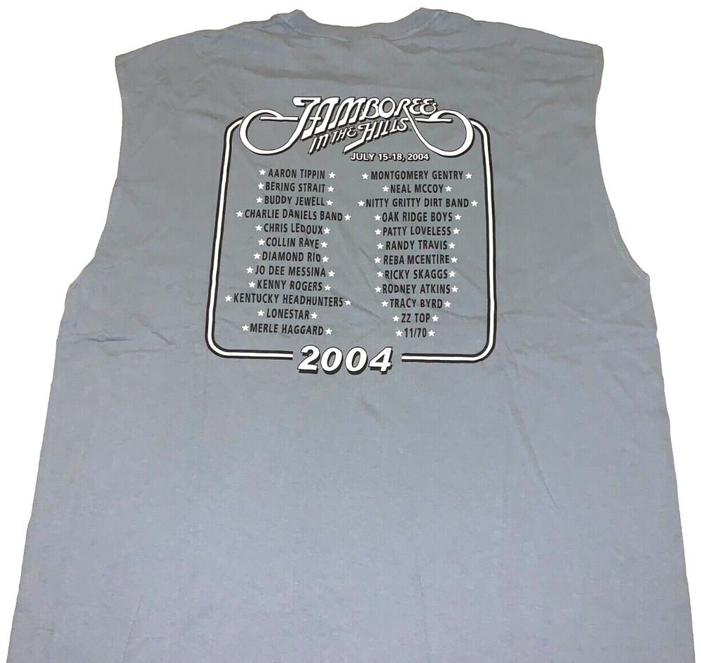 Rare! 2004 Jamboree In The Hills Country Concert Sleeveless Gray T-Shirt New! XL Unisex T-Shirt M