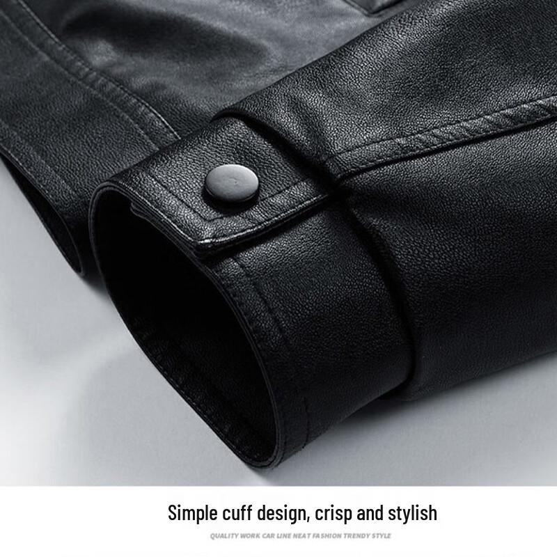 Maoren Men's PU Leather Business Casual Jacket