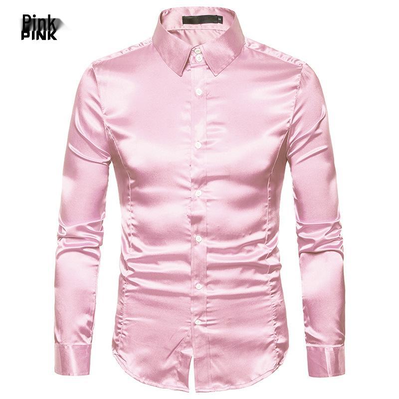 Men's 2026 Autumn Long Sleeve Shiny Casual Fashion Shirt - European Size
