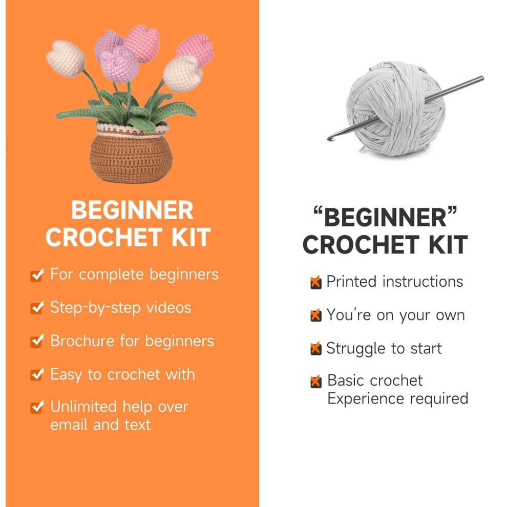 Hochwertiges Häkel-Set, Handgestrickter Sonnenblumenstrauß mit vollständigem Lernmaterial und Werkzeugen, Künstliche Sonnenblume DIY für Anfänger, Weit verbreitet