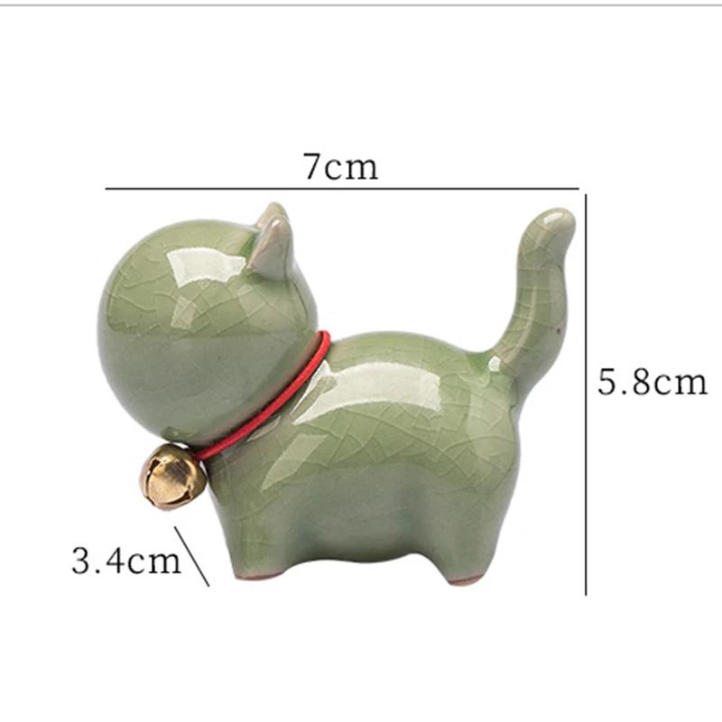 Animal de Companie de Ceai Ornamente Ceramice Pictate cu Aur Accesorii Boutique pentru Masă de Ceai Pisoi Ceramică Creativă Ornament Pisoi Drăguț Animal
