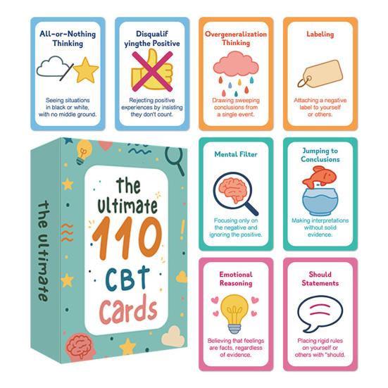 110Pcs/Set CBT Deck Cards Anxiety Relief Dialectical Behavior Therapy Coping Skills