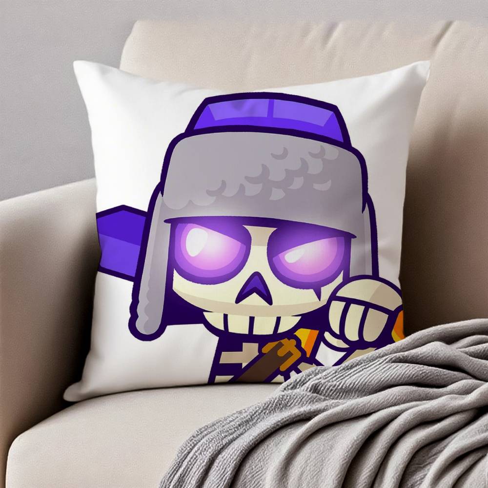 Anime C-Clash R-Royale Pillow Case Anti-dustmite Pillowcase Invisible Zipper Silky Short Plush Sofa Cushion Cover