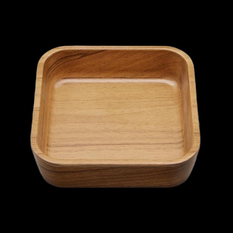 Walnut Wood Grain Melamine Square Bowl