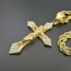 Jesus Cross Pendant Necklaces for Women Gold Color Zircon Christians Necklace Party Jewelry Girls Accessories