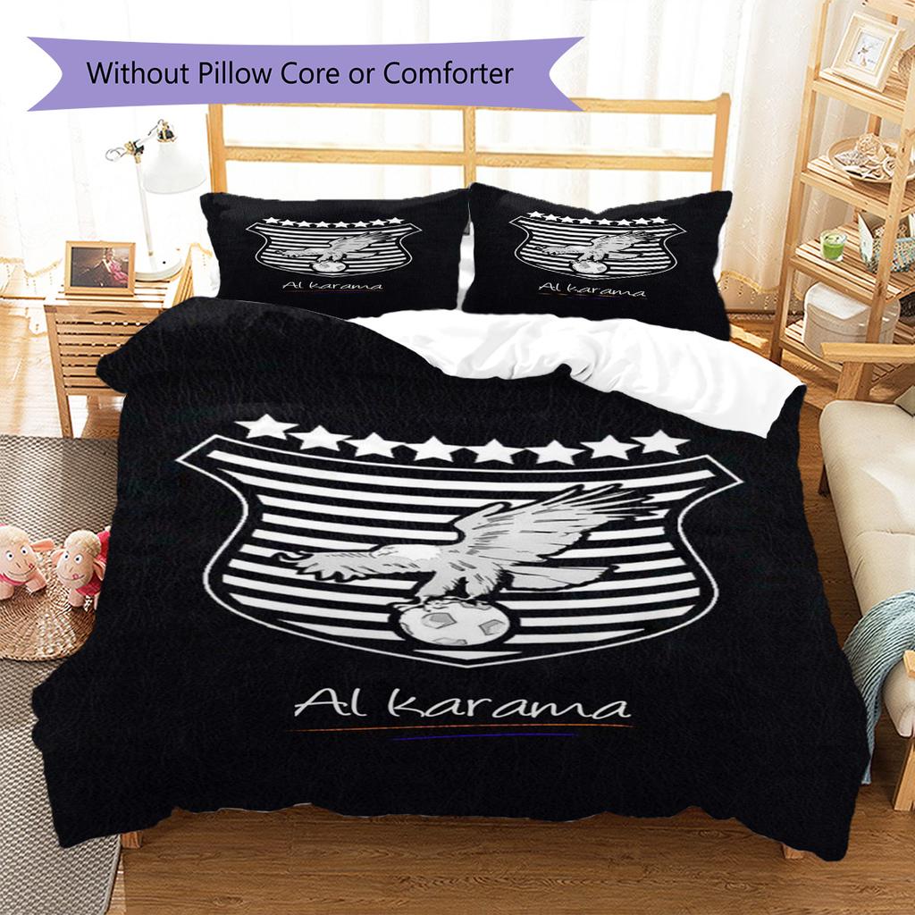 Alkarama SC Pattern Bedding Set Quilt Cover Pillowcase Home Decor Gift (1 * duvet cover + 2 * pillowcase, without core)
