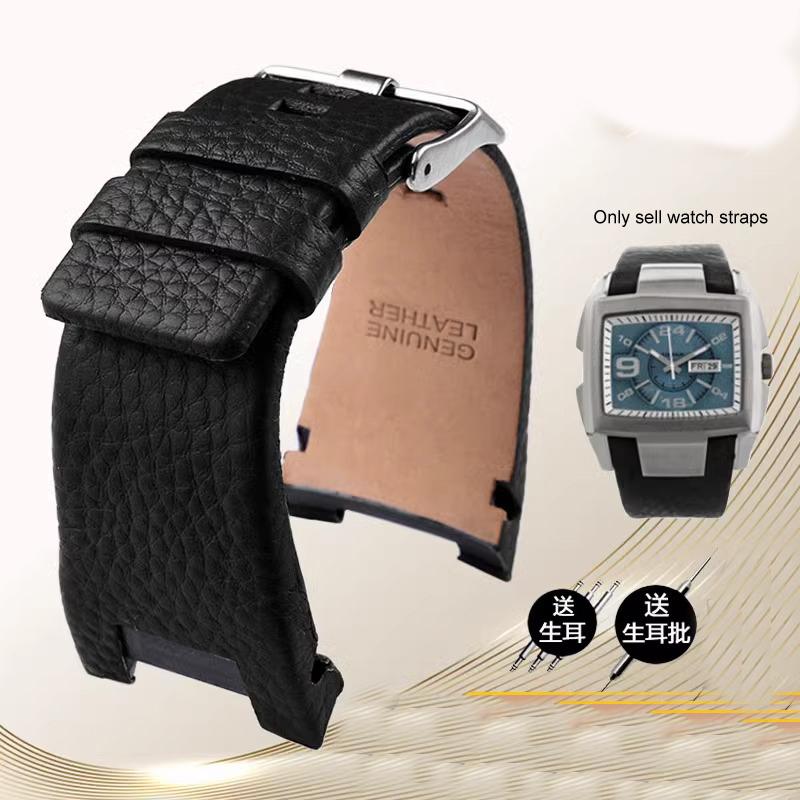 

32*17mm Genuine leather watch strap For Diesel DZ4246 DZ1273 DZ1216 Men s waterproof and sweat resistant concave large strap 32-17mm