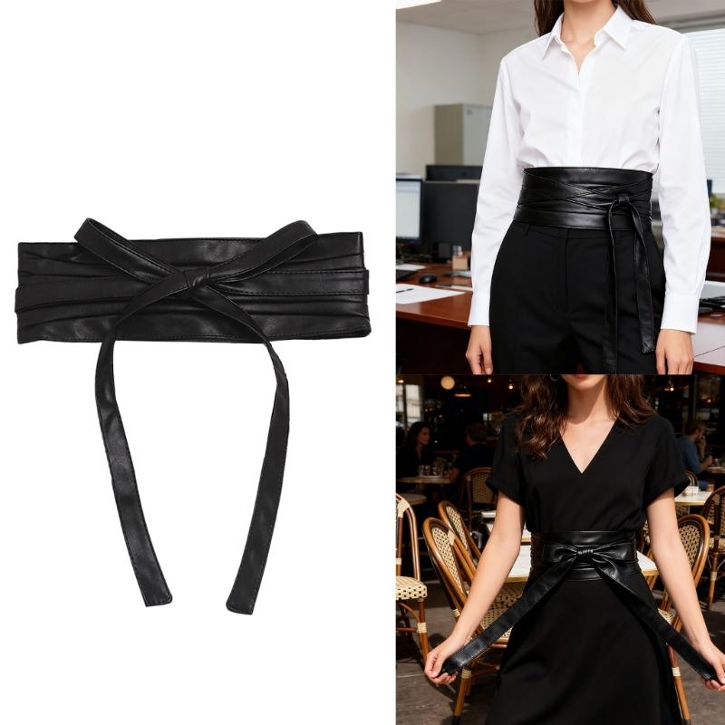 Stylish Wide PU Leathers Belt Adjustable Size for Perfect Fit Comfortable Wear Enhances Waistline