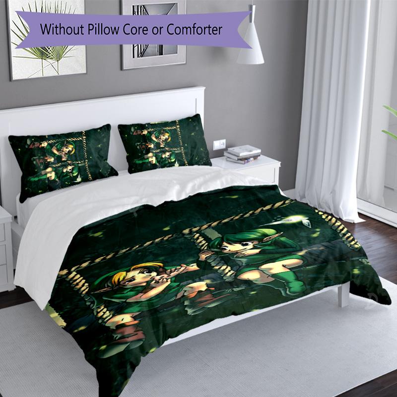 3pcs Cartoon Z-Zeldas pattern bedding set duvet cover set includes duvet cover &pillowcases, perfect all season bedroom decoration & gift