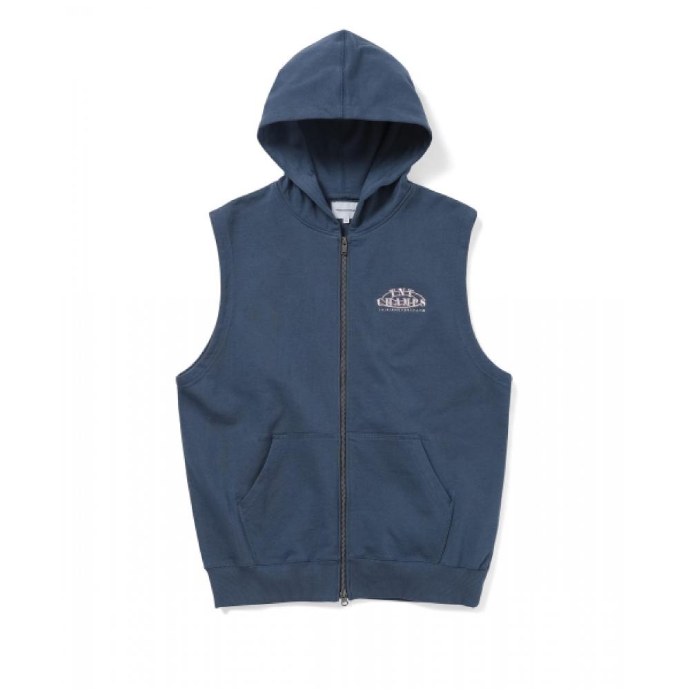 Thisisneverthat Sleeveless Zip Up Hoodie Deep Water S