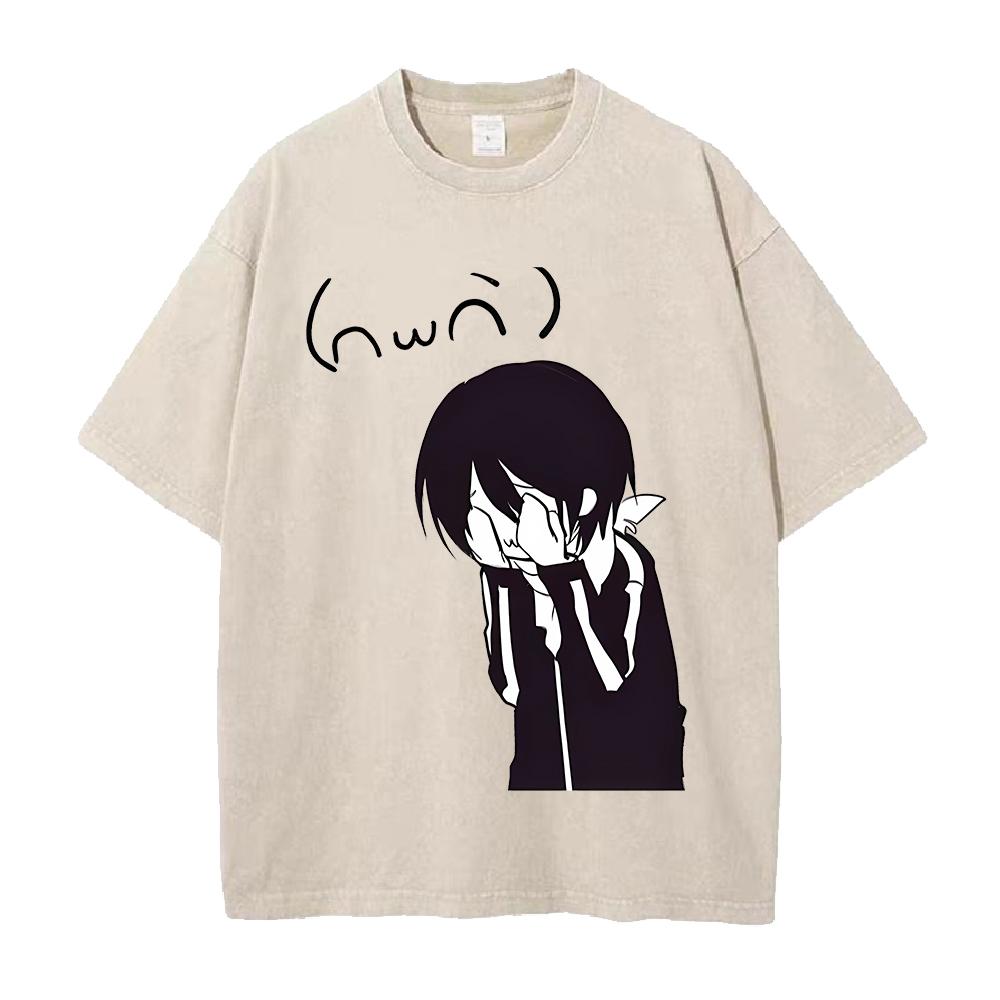 

Yato Funny Printed Tee Anime Noragami Clothing Men Women Retro Washed Tshirts Short Sleeve Tshirt Harajuku Male Cotton T Shirt S