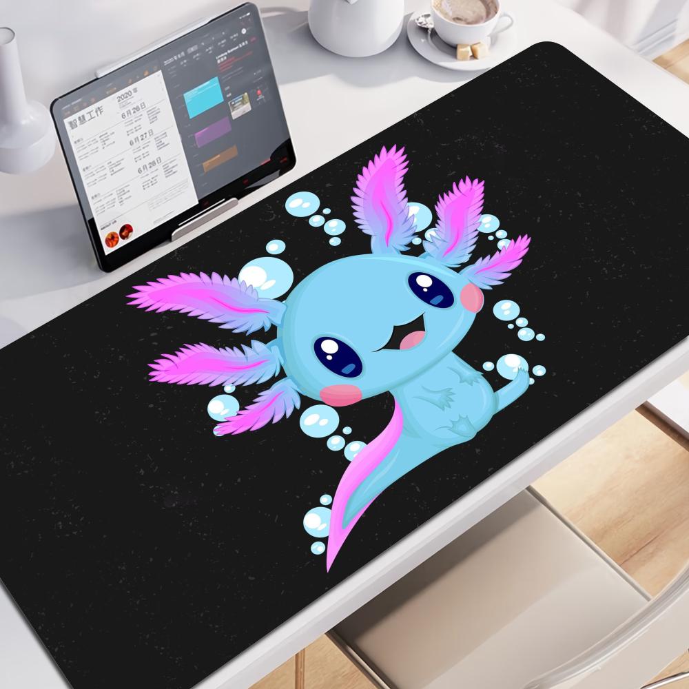 Roztomilý design axolotla Estetická velká podložka pod herní myš Podložka na kancelářský stůl Podložka pod počítačovou klávesnici Protiskluzové doplňky pro dekoraci kancelářského stolu