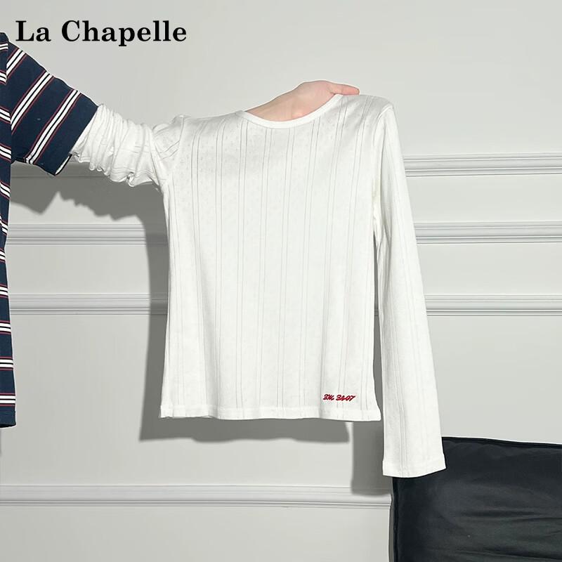 La Chapelle Women's Long-Sleeve Slim-Fit Crewneck Knit Base Layer