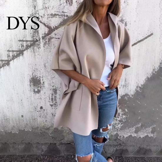 Manteau Automne Hiver Veste Femme Style Cape Capuche Poches Couleur Unie Point Ouvert Lâche avec Détail Thermique Manches Trois Quarts Randonnée Entraînement Printemps