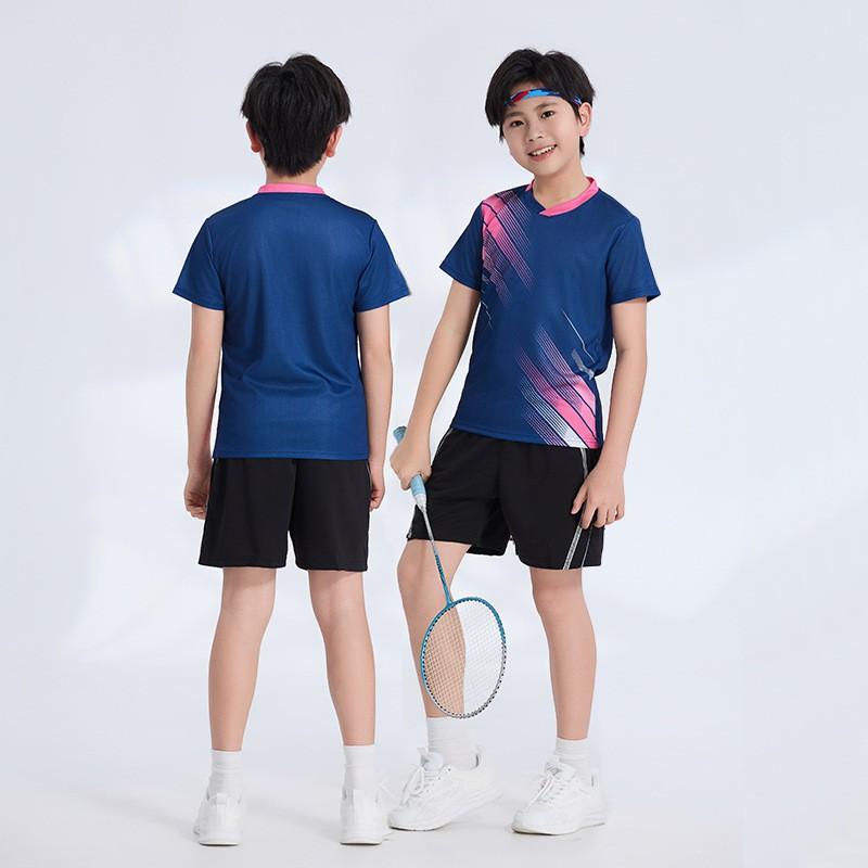 Kids Quick-Dry Badminton Training Set Girls Boys Sportswear Lightweight Bamboo Fiber Athletic Outfit