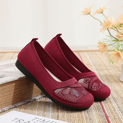 Cloth Shoes Women's Shoes Non-slip Soft-soled Breathable Shoes Hollow Casual Shoes