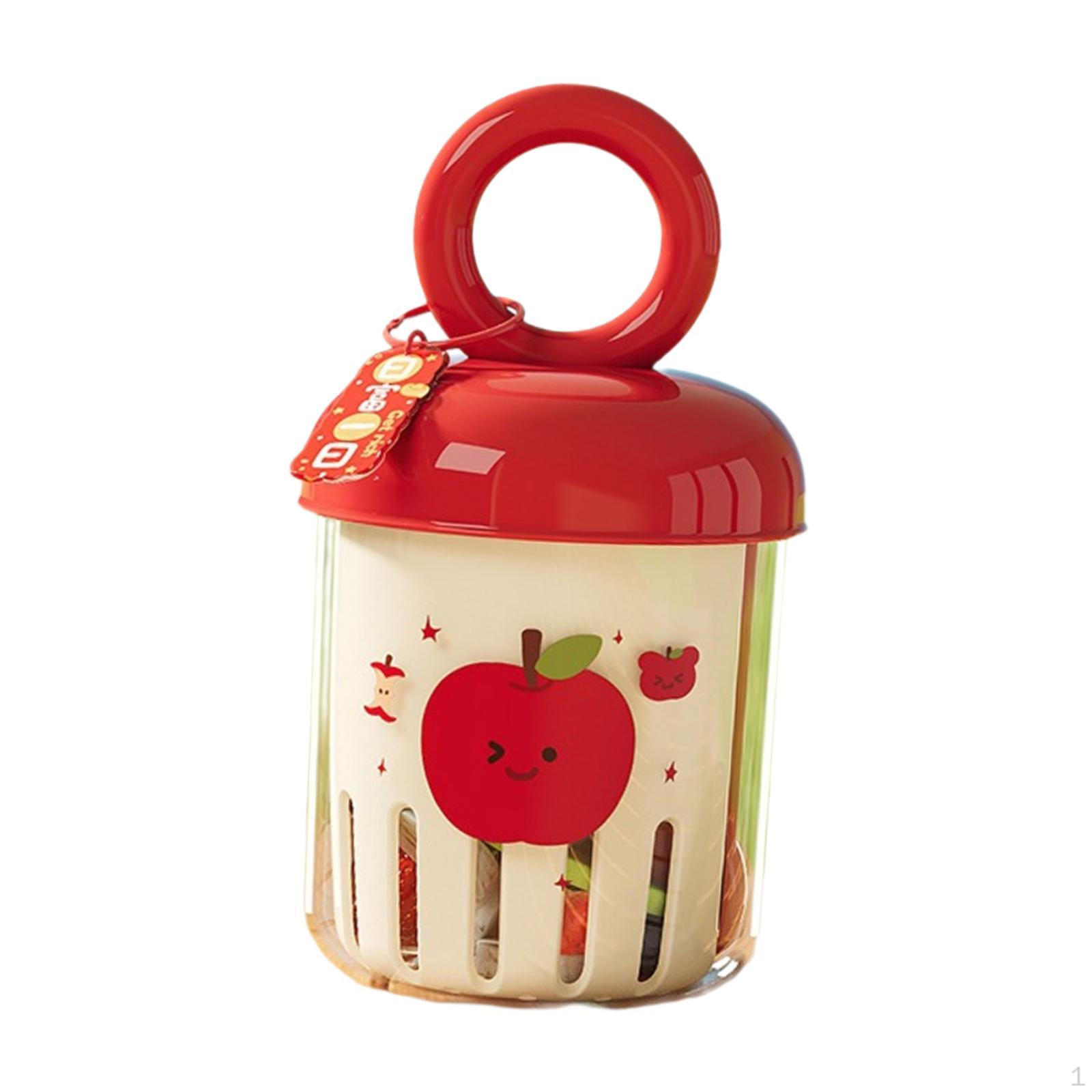 2 in 1 Draining and Preservation Basket Fruit Handle Leakproof Forks Salad Storage