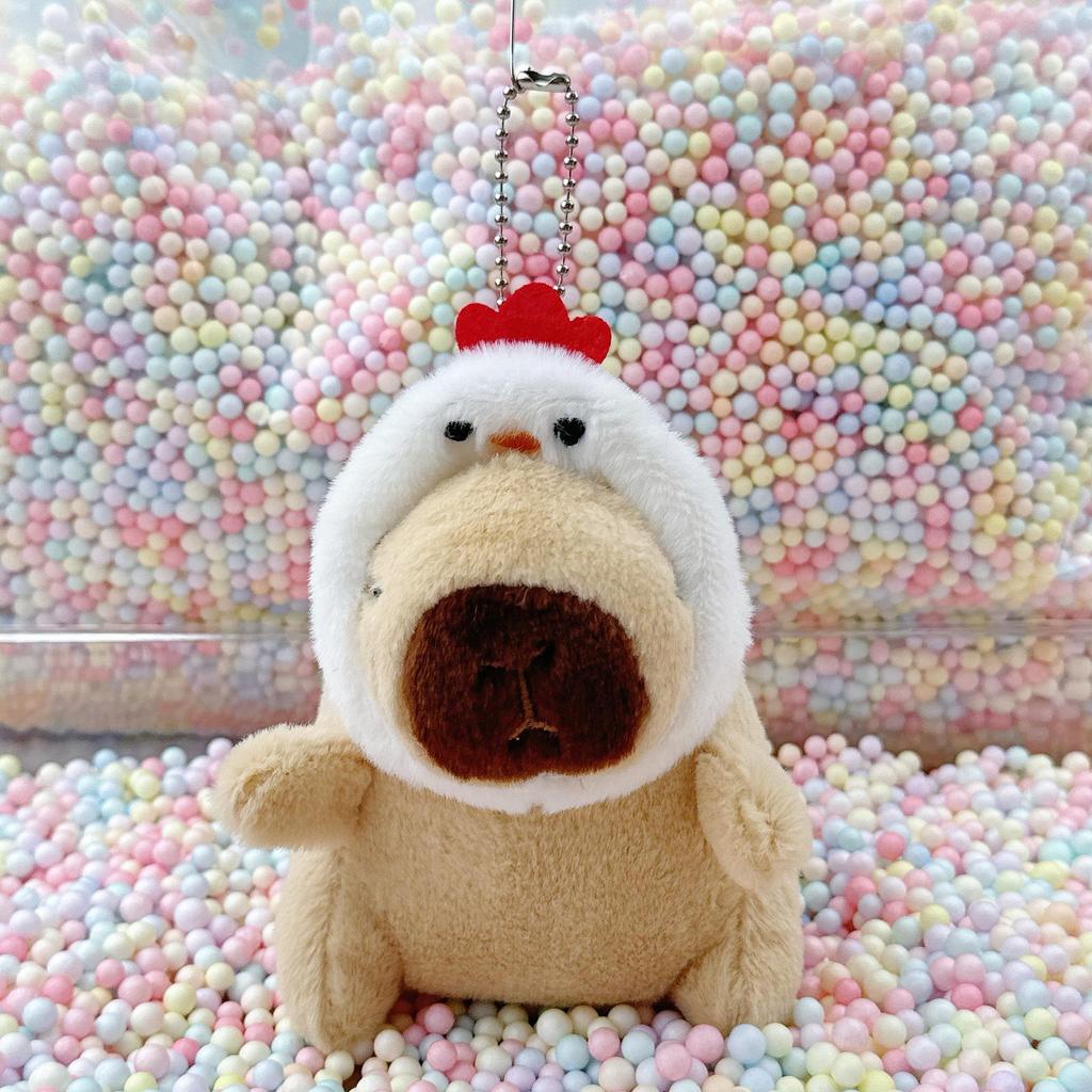 Little Red Book Capybara & Guinea Pig Plush Keychain Ornament