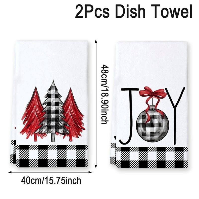 1Pc/2Pcs Christmas Kitchen Towels Merry Christmas Gfits Xmas Santa Claus Dish Towel Navidad Natal New Year 2026 Home Decoration