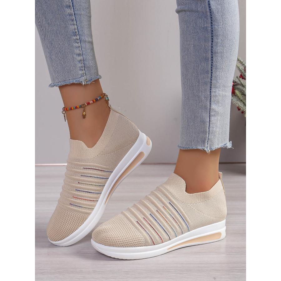 2025 Fall New Arrival Women's Chunky Sole Platform Sneakers - Sporty Knit Casual Shoes