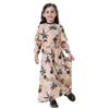 Girls Printed Long-sleeved Dresses Muslim Arab Girls Round Neck Robes Floral Dresses Turkish Islamic Clothing Children's Robes