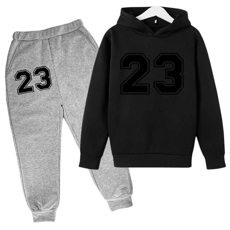 NEIN:23 Basketball Hoodie Sport Hoodie Set Frühling Herbst Kinder Hoodie + Hosen 2-teiliges Set Teen Cute 4-14Y Jungen Kinder Mädchen Hoodie