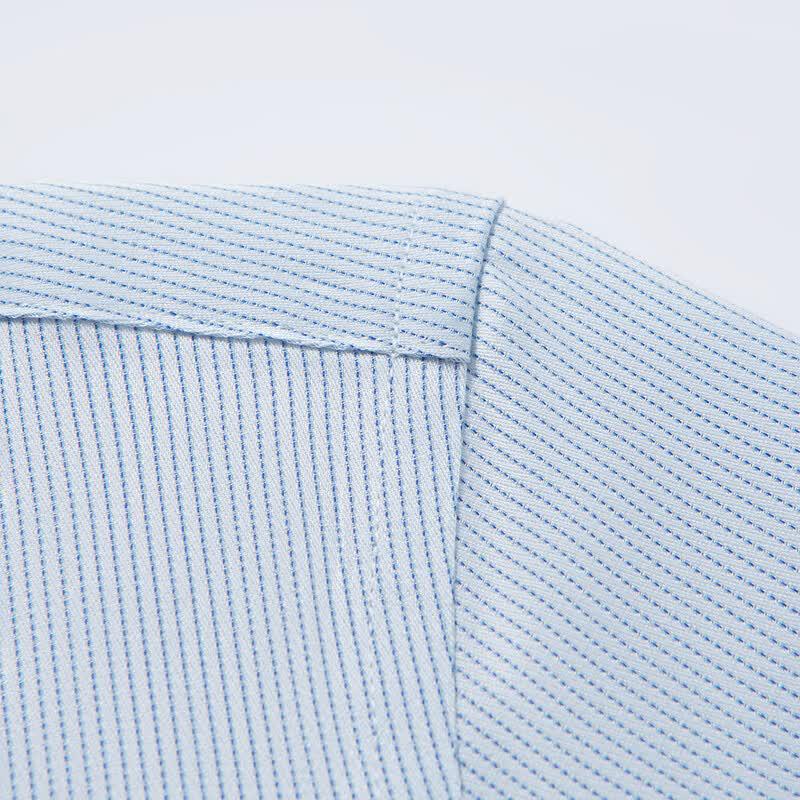 MONTAGUT Men's Silk Blend Short Sleeve Fine Stripe Shirt